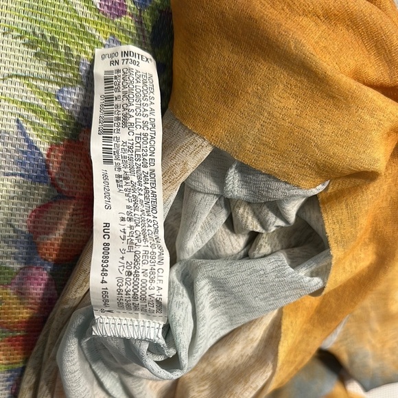 ZARA W/B COLLECTION FITTED GOLD & YELLOW BLOUSE ARTISTIC DESIGN GUC SZ S - Picture 9 of 9